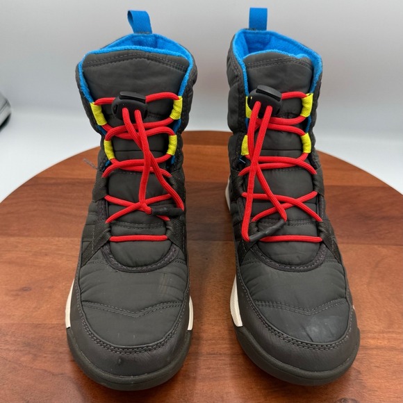 Sorel Whitney II Youth Waterproof Winter Snow Boots Size 5 Black Blue Insulated